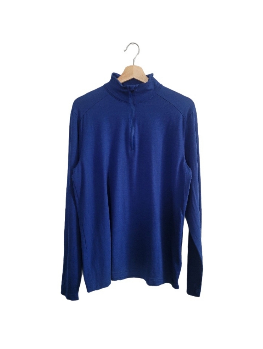 UNITED Colors Of Benetton 100% Merino Wool Quarter Zip Sweater Mens Size M Blue
